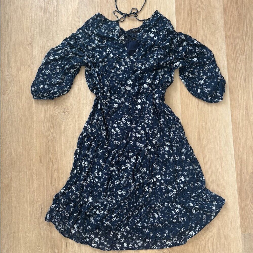 Free People Wallflower Midi Dress Blue Navy XS Boho Floral - Picture 3 of 7